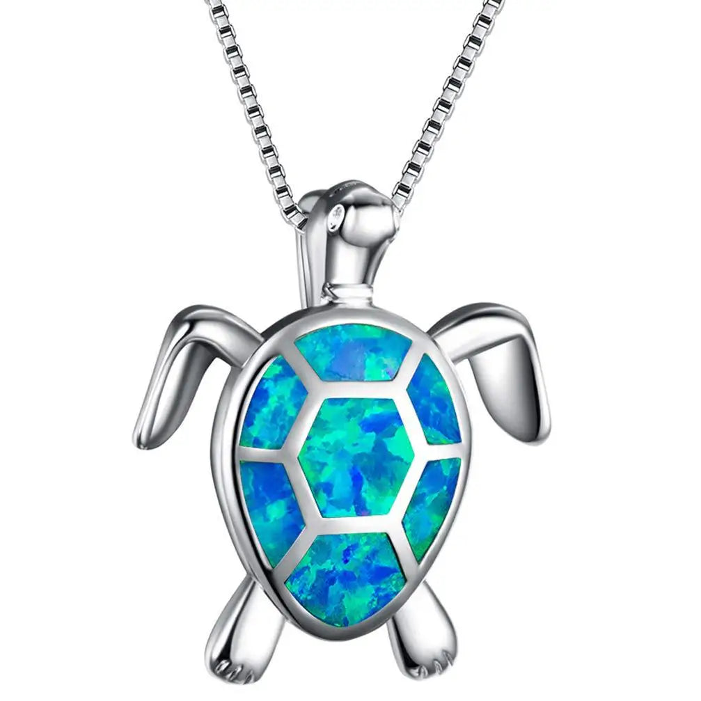 Opal Turtle Necklace